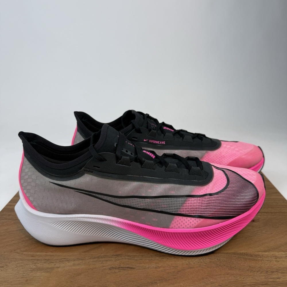 New NIB Mens NIke Zoom Fly 3 Pink Blast Running Sneakers Shoes Size 12.5 D‎